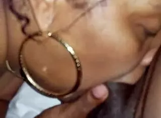 gorgeous black milf devours big cock and balls