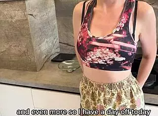 cheating on wife with her dumb girlfriend in kitchen pov