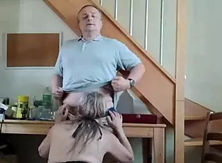 Striptease blowjob and orgasm for my slave