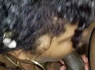 gorgeous black milf devours big cock and balls