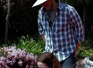 redhead with bushy pussy and saggy tits seduces neighbor for rough doggystyle!