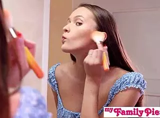 Stacy Cruz Gulps Stepbro's Cock For Horny Breakfast Creampie!