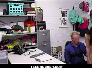 tiny tit teen shoplifter aria valencia orgasms on officer's huge cock