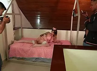 molly smith's steamy threesome with photographers features pussy licking and riding