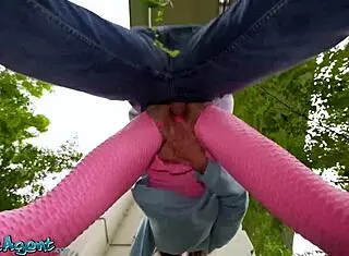 kristina grace fitness milf sucks cock outdoors then rides pov hard 💦🏋️‍♀️