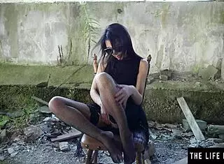 edgy petite brunette squirts fountain after toy masturbation frenzy