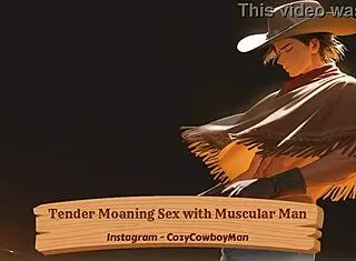 Muscular man's tender moans build to intense erotic orgasm