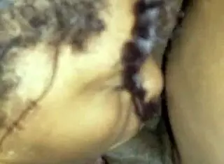 gorgeous black milf devours big cock and balls