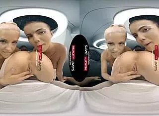 realitylovers foursome: czech blondes ride cocks double in stockings outer space fantasy