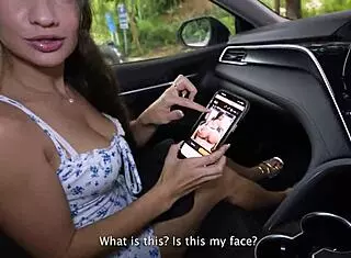 First Date Car Handjob Leads to Oiled Cowgirl Ride