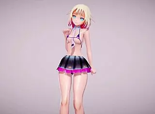 Mmd R18 Apple Pie Dances in Micro Bikini Skirt