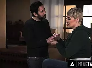 Pure Taboo Victoria Voxxx Tricks Married Man into Sloppy Deepthroat Milf Pussy Lick on Wedding Day