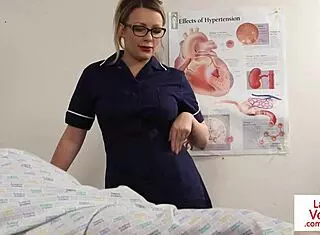 oi luv listen to this british nurse voyeur givin' jerk off orders in stockings...