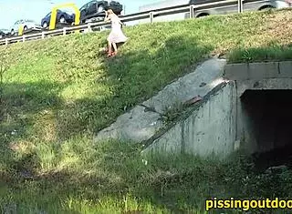 watch her unleash wild outdoor pissing fetish in the ultimate safe spot!