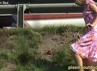 watch her unleash wild outdoor pissing fetish in the ultimate safe spot!