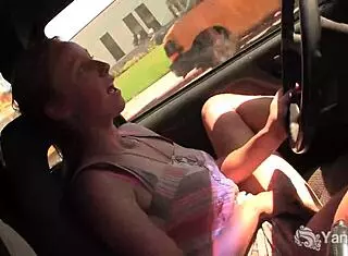 i cum hard fingering my hairy pussy in the car outdoors