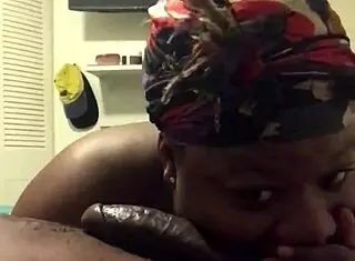 bbw chubby black amateur tries deepthroat blowjob on fat cock first time