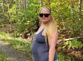 blonde mommy walks public road then quickie fucks tight wet pussy