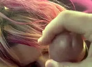 Pretty street hooker kneels in car backseat sucking cum into whore mouth.