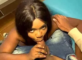 Colombian Teen Pays Delivery with Hot Ebony Anal Creampie Sex