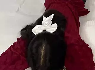 Big black cock pops indian step sister's virgin pussy overnight, full hindi tale