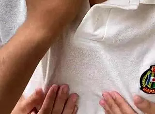 Mexican schoolgirl 18+ loses bet sucks classmate cock homemade casting.