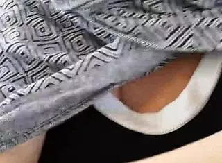 naughty girl teases hard in the crowded train