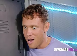 Tattooed Ebony with Belly Piercing Fucked Hard in Gym