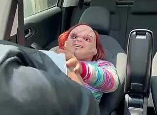 Chucky Safado pounding Tiffany's big ass on Halloween, creampie in cowgirl missionary?