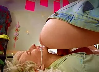 Crazy homemade couple's extreme rimjob with banana whipping enema