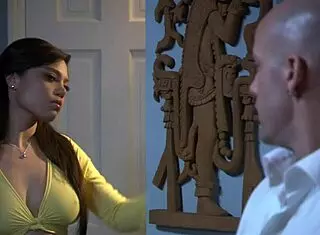 bald dude pounds small titted brunette in retro stockings cowgirl