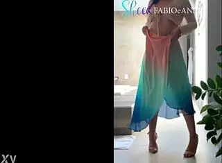 Sensual Brazilian milf dances in miniskirt panties for cuckold voyeur homemade! 😏🍑🔥