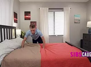 Blonde teen seduces her stepbro for rough sex