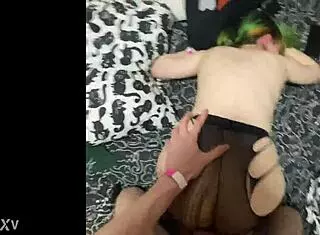 Alt girl whore bent over doggystyle rough in stockings homemade