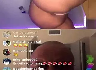thick puertorican ass and natural tits shaking on insta show pt 1