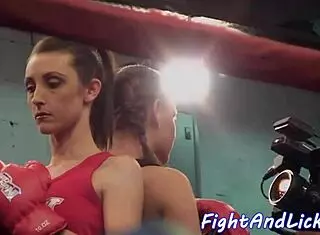 Busty Lesbian Babes Wrestle And Catfight On Floor!