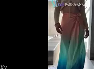 Sensual Brazilian milf dances in miniskirt panties for cuckold voyeur homemade! 😏🍑🔥