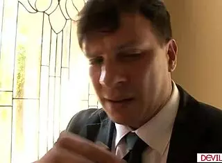 Blonde teen 18+ deepthroats boss cock after babysitting!