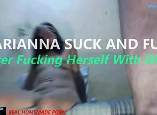 Marianna Deepthroats Gags on Cock After Dildo Fuck Bent Over Doggystyle Cumshot