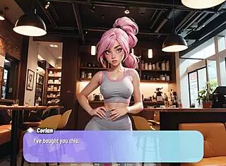 Naughty blonde girlfriend with big tits and shaved pussy plays with friend!