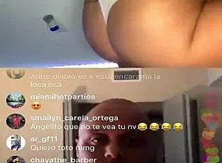 thick puertorican ass and natural tits shaking on insta show pt 1