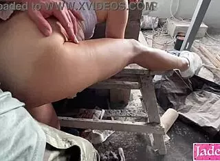 Sneaky Big Ass Daughter Fucks Daddy Bent Over Construction Site POV