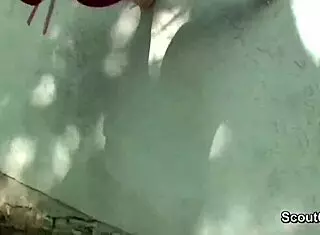 Two boys lure skinny teen park fuck cash pov