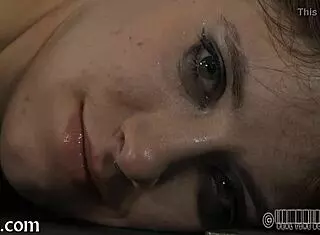 sweet honey takes massive facial cumshot castigation dripping down chin