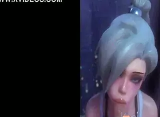 Mercy Overwatch Hotties Ride Cocks in Epic Cumshot Montage