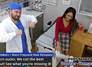 Doctor Tampa humiliates Solana's ebony pussy speculum exam