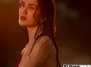 Watch this anal-hungry athlete gape her tight ass wide!