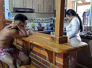 curvy latina stepmom sneaks homemade fuck with stepson in pantyhose taboo heat