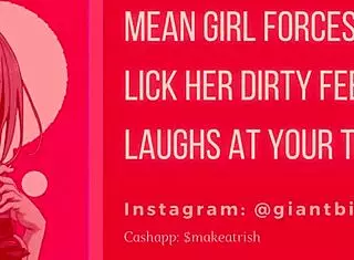 Mean Bimbo Degrades Tiny Dick Then Commands Foot Lick Slave JOI!