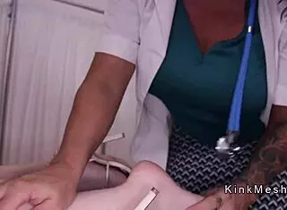 Redhead Patient Fists Big Ass Nurse in BDSM Hospital Lezdom